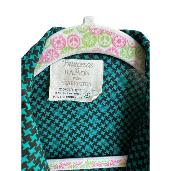 Vintage 1980s Francesca of Damon Women's Collared Long Sleeve silk Blouse Size 4 - Picture 3 of 4